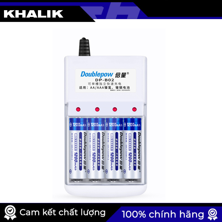 Bộ sạc pin tiểu AA và AAA đa năng cao cấp + tặng kèm 4 viên pin AA 1200 cùng hãng