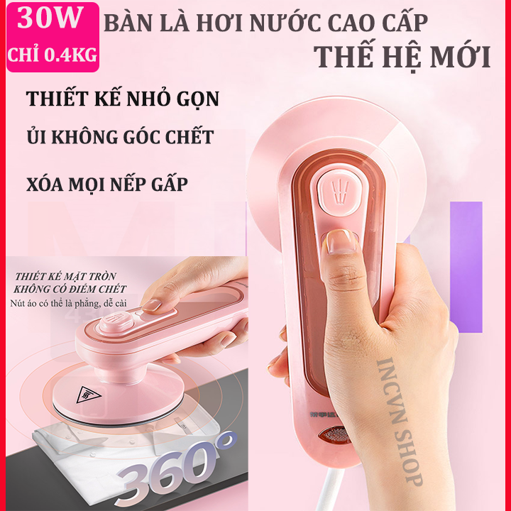 Bàn là hơi nước di động L3,Bàn Ủi Hơi Nước, Bàn Là Mini Di Động Là Ủi Du Lịch, Bàn Là Bằng Điện Treo Cầm Tay,Bàn Ủi Hơi Nước Di Động Với Mặt Đế Bằng Gốm/Teflon Cho Du Lịch, Công Tác- ỦI 360 ĐỘ MỌI GÓC CHẾT, XÓA MỌI NẾP GẤP, THANH LỊCH, SANG TRỌNG