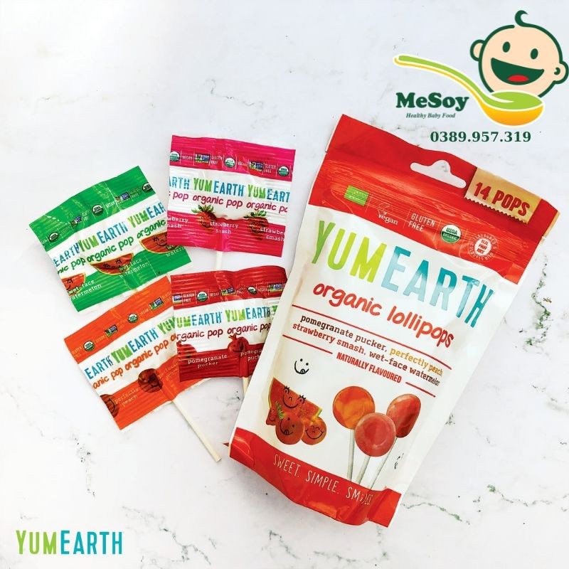 Kẹo mút hữu cơ Yumearth cho bé