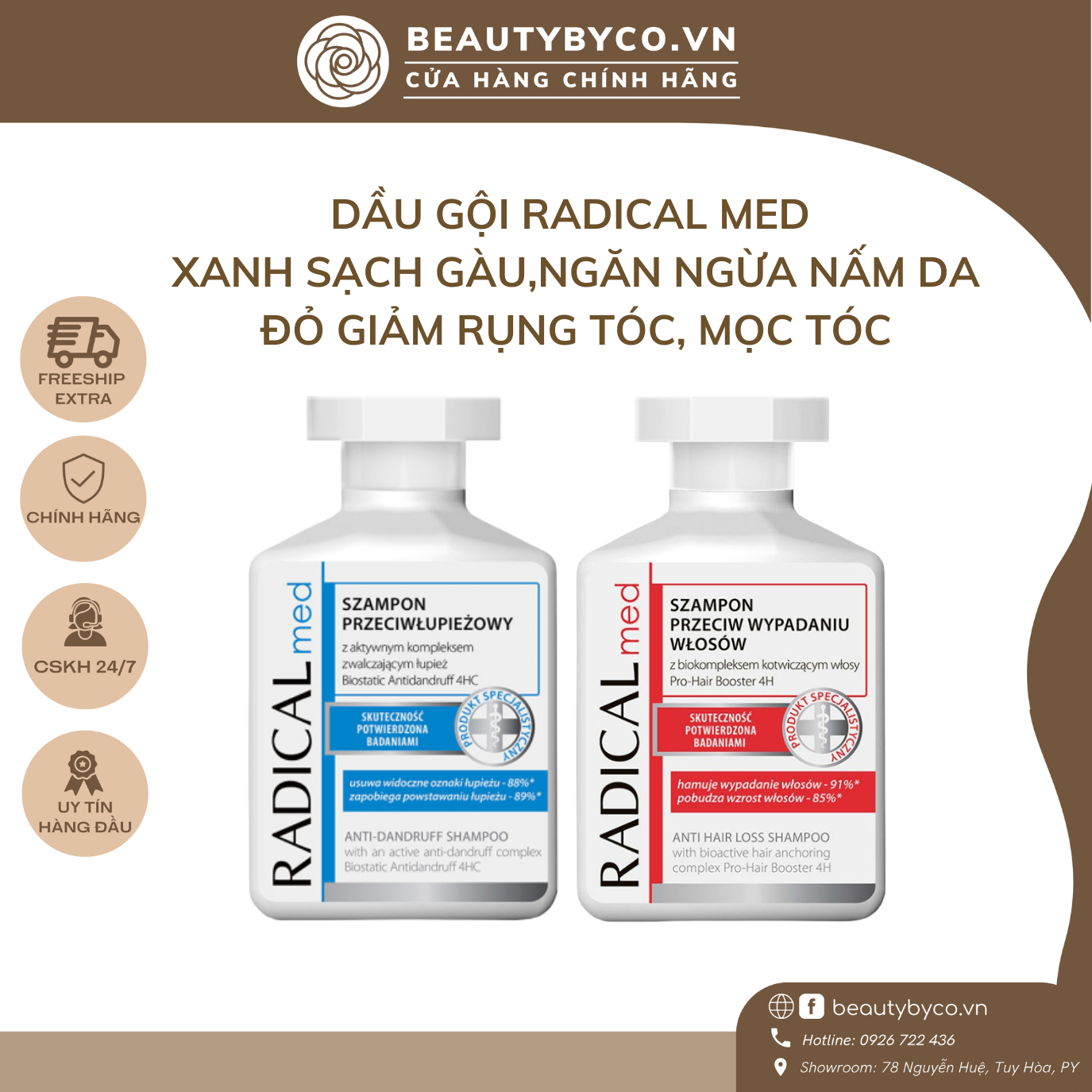 Dầu gội đầu Radical Med làm sạch, giảm gàu,ngứa, rụng tóc 300ml