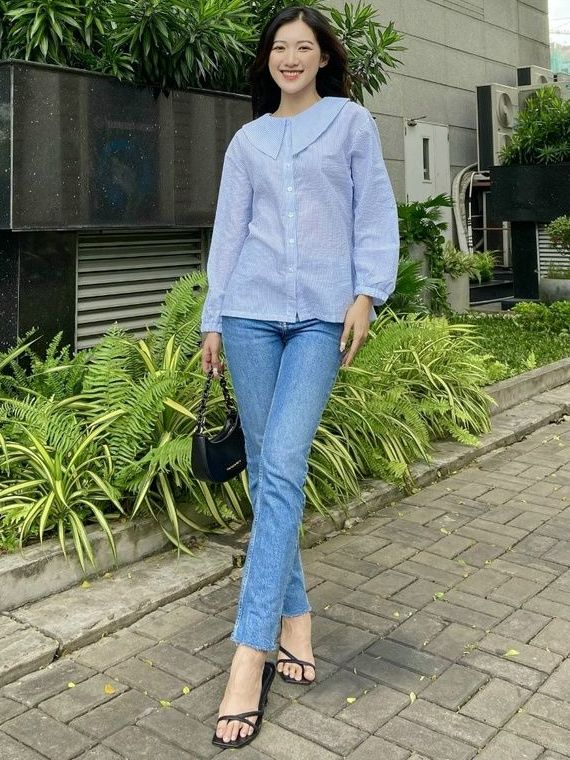 Áo sơ mi kiểu nữ lovadova 2 màu hồng / xanh - 22b07c001