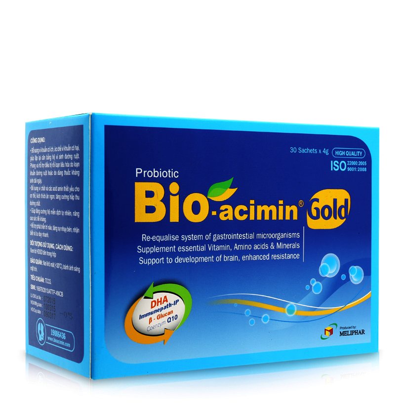 Bioacimin gold - Cốm Bioacimin gold mẫu mới cốm vi sinh cho trẻ biếng ăn 10 gói ( bio acimin):5302