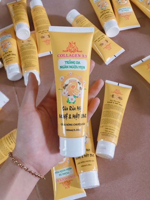 Sữa rửa mặt Nghệ và Mật ong Collagen x3 100ml