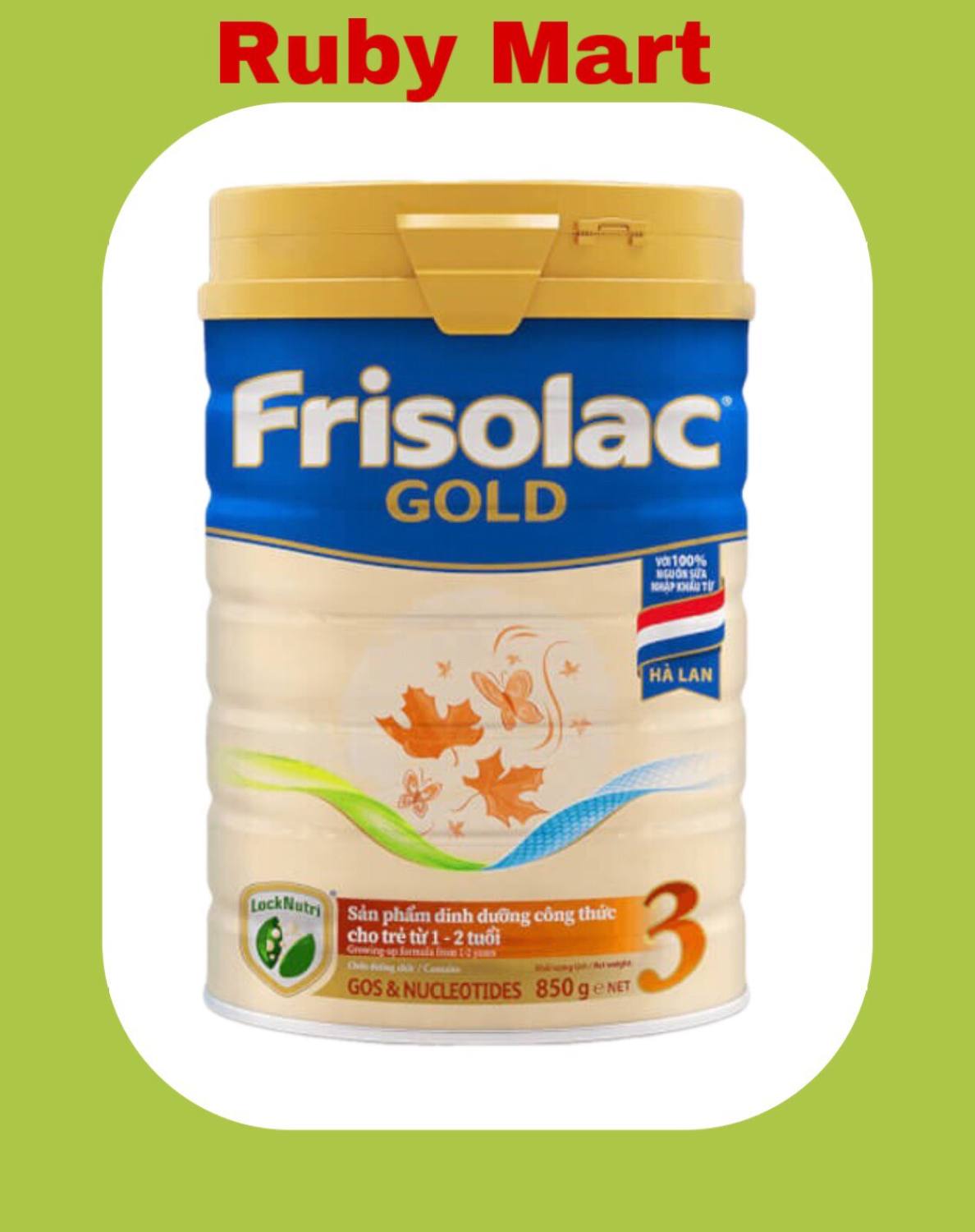 Date 11.2023 Sữa bột Frisolac Gold 3 lon 850g