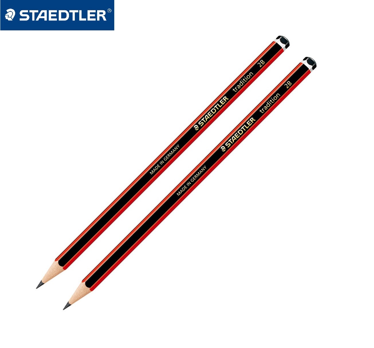 Vỉ 2 cây bút chì sọc đỏ đen STAEDTLER TRADITION 110 (HB, B, 2B, 3B, 4B, 5B, 6B)