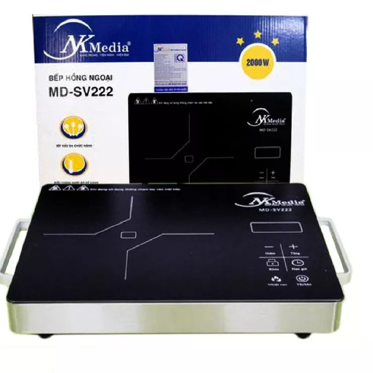Top 5 bếp từ, hồng ngoại - vừa bền vừa đẹp, bếp hồng ngoại cảm ứng nk media md-sv222 - đa chức năng nấu nướng, không kén nồi, không bức xạ nhiệt, sử dụng an toàn về nhiệt và điện, phím bấm bằng tiếng việt