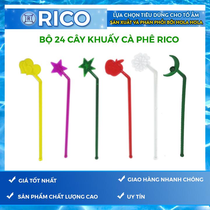 Bộ 20 cây khuấy cà phê Lục Hình (6 hình khác nhau) Rico 0071