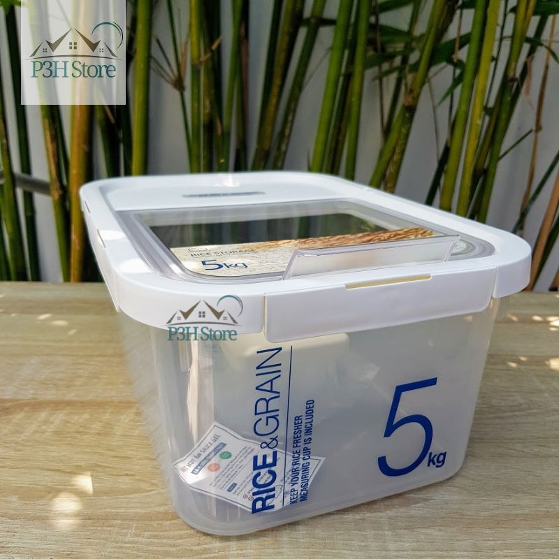 Thùng đựng gạo ngũ cốc lock&lock 5kg có ngăn chứa túi hút ẩm hpl560
