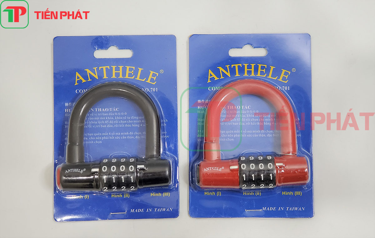 Ổ khóa số tự chọn cao cấp antehle, ổ khóa chữ u 04 mã số, chống trộm