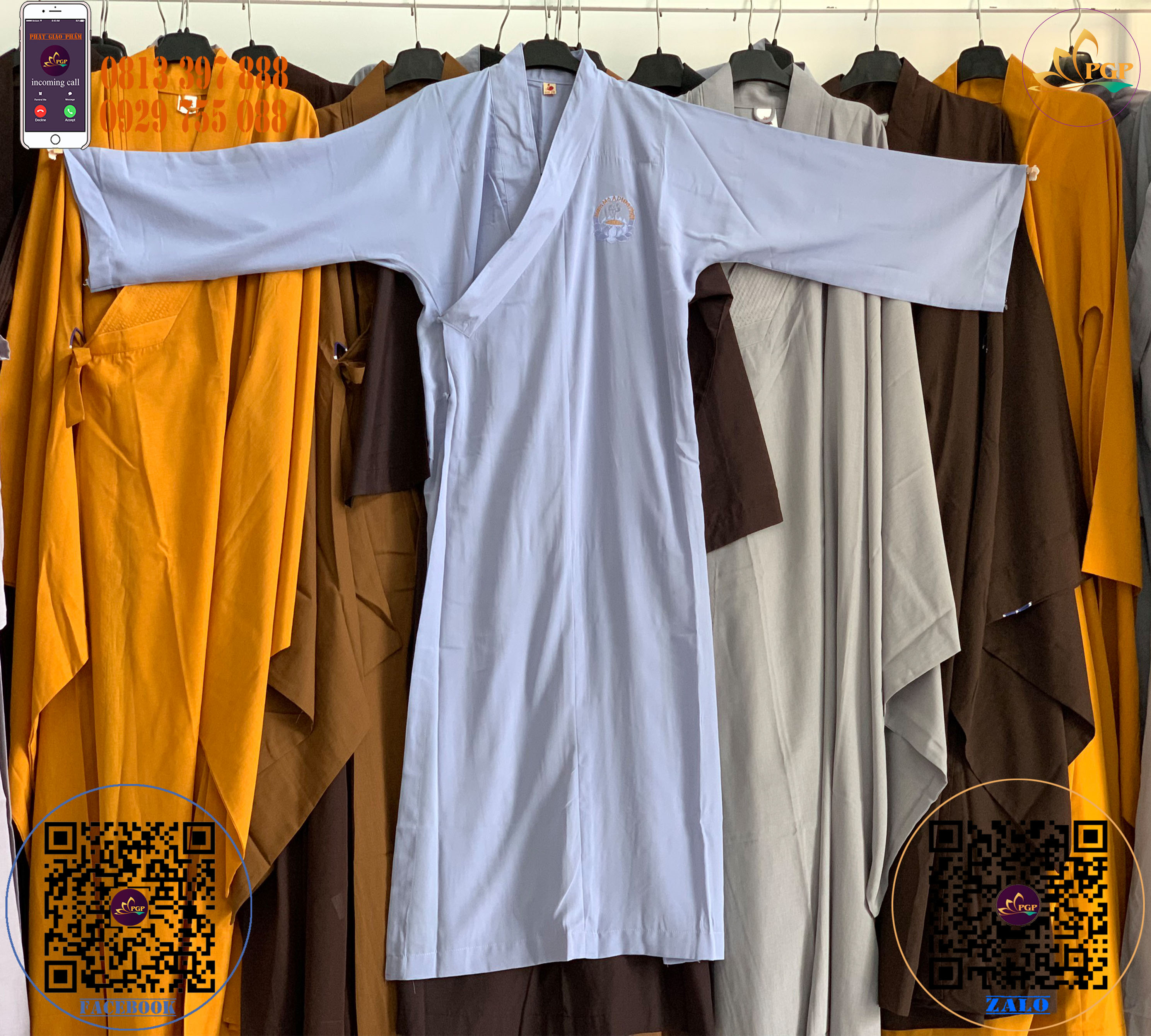 Áo Tràng Silk Phật Tử (vải siêu mát)