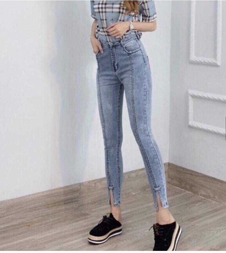 quần jean nữ xẻ giữa lưng cao xịn 1262