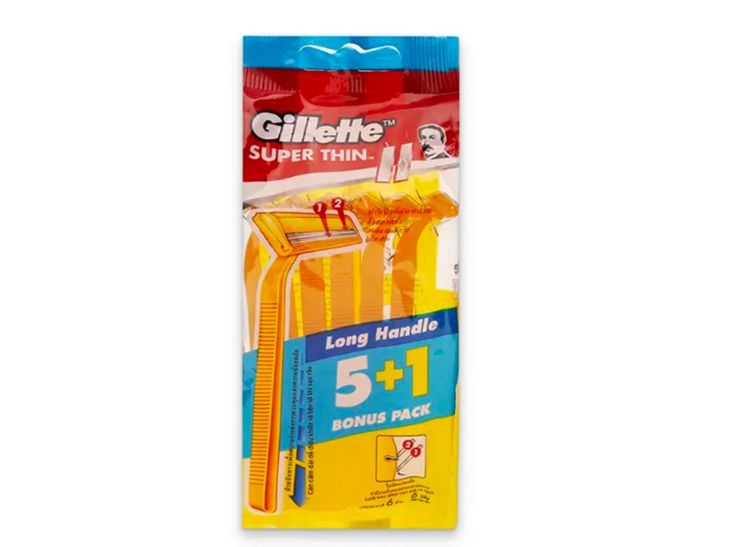 Gói 5+1 cây dao cạo râu 2 lưỡi Gillette cán vàng