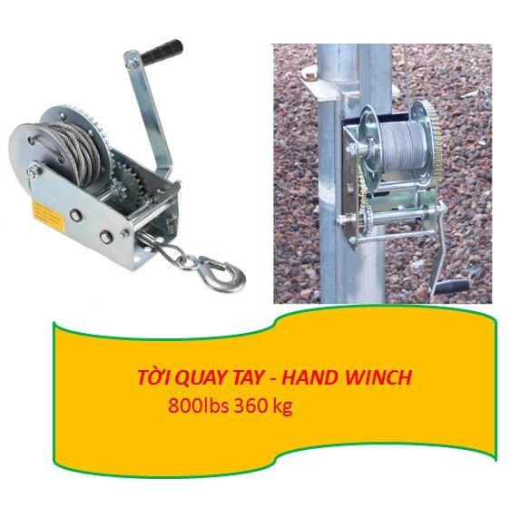 Tời quay tay, Tời tay 800LBS tải trọng 360kg