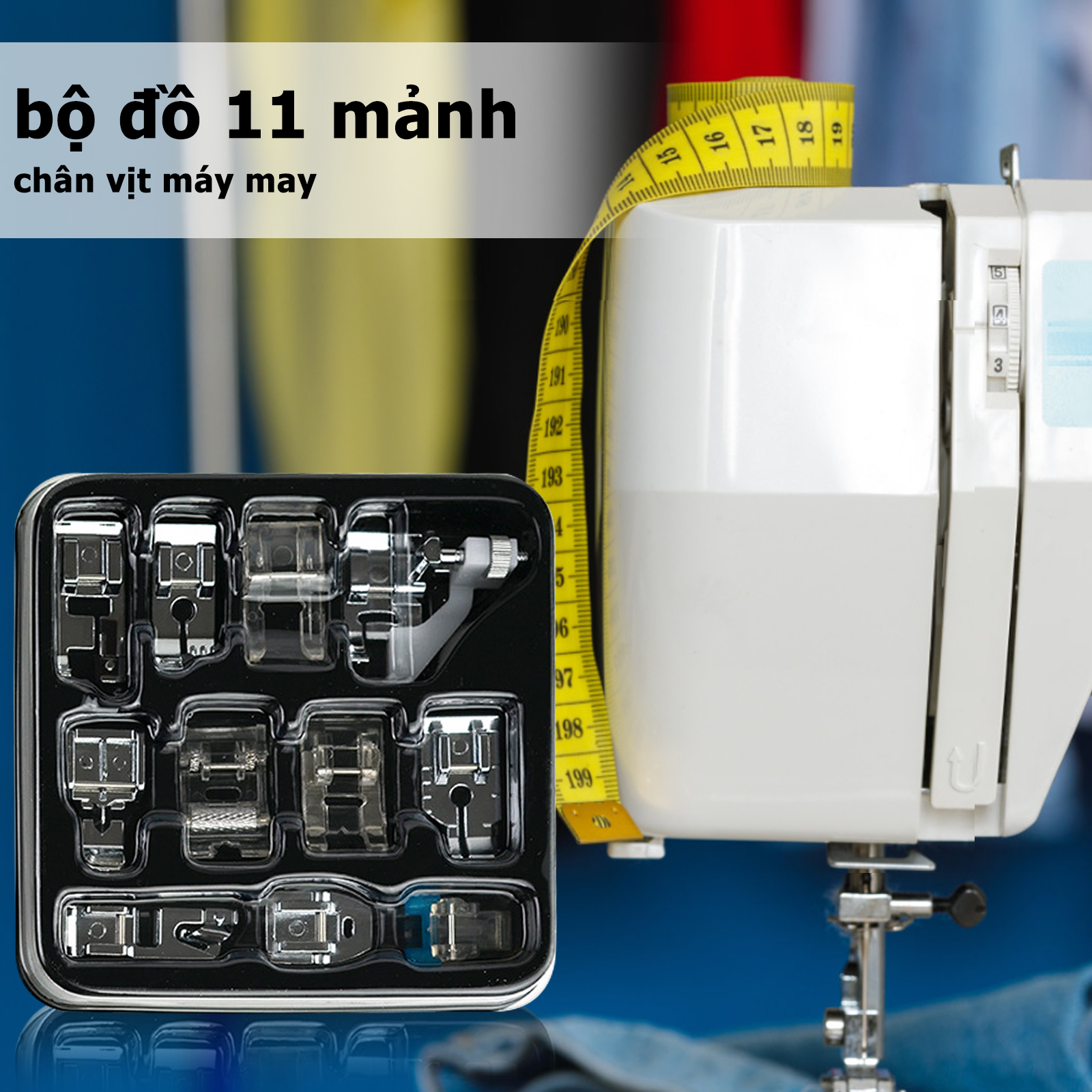 11 cái/bộ model 505 điện đa năng máy chân vịt phụ kiện may vá