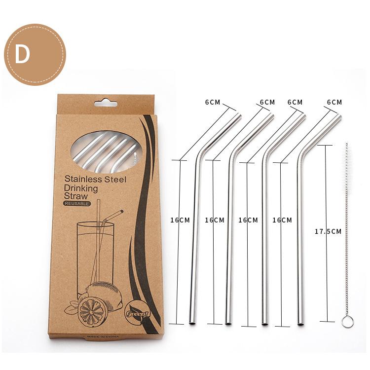 Ống Hút Kim Loại Không Gỉ Tái Sử Dụng Stainless Steel Straws - Ống Hút Kim Loại Thân Thiện Với Môi Trường - Ống Hút Tái Sử Dụng - Loại D
