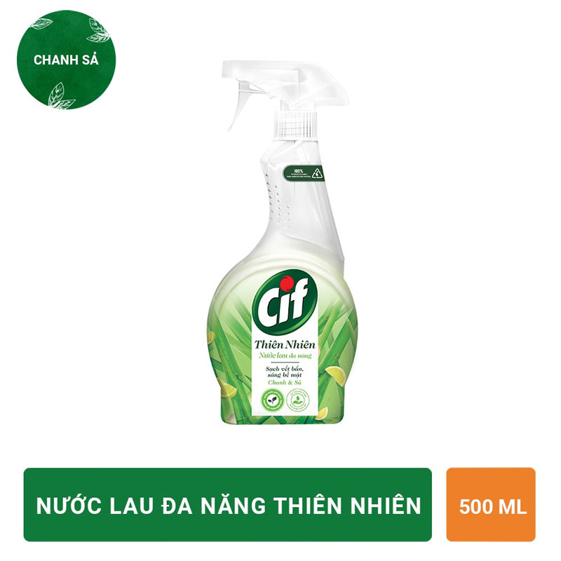 Nước lau đa năng cif thiên nhiên chanh & sả 500ml