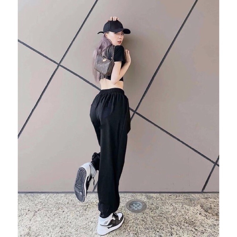 Quần jogger nữ nỉ trơn thể thao đi dạo phố, tập gym, thể dục
