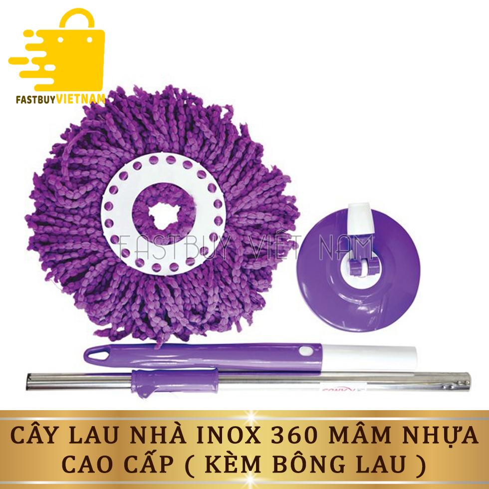Dụng cụ lau nhà, chổi lau nhà, cây lau nhà xoay 360 độ đa năng, cán chổi bằng nhựa cao cấp thiết kế 2 phần giúp bạn dễ dàng tháo lắp