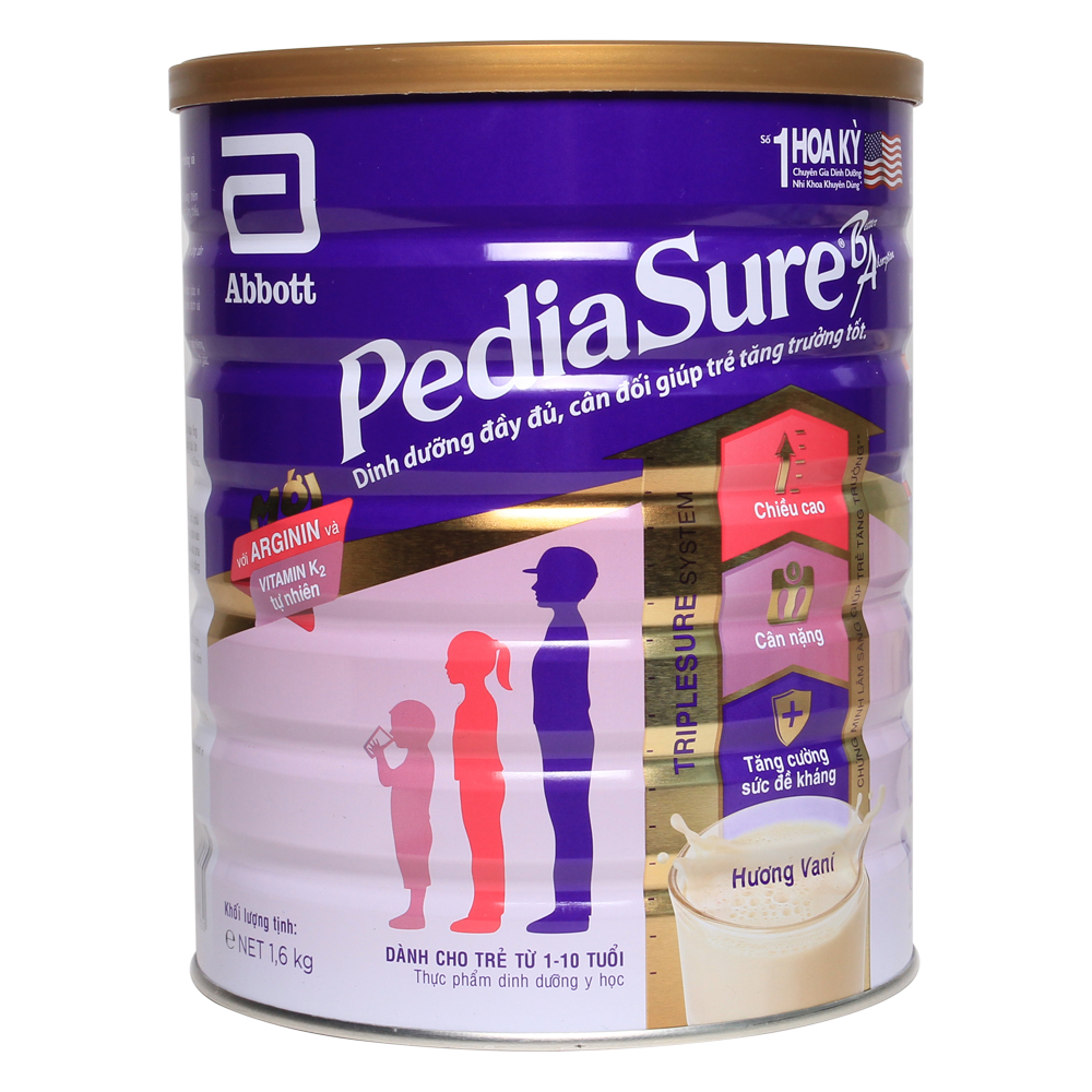 Sữa Bột Pediasure B/A Hương Vani 1.6kg hệ dưỡng chất tiên tiến dành cho trẻ biếng ăn, hỗ trợ trẻ nhanh chóng phát triển bắt kịp và tiếp tục đà tăng trưởng hoàn hảo