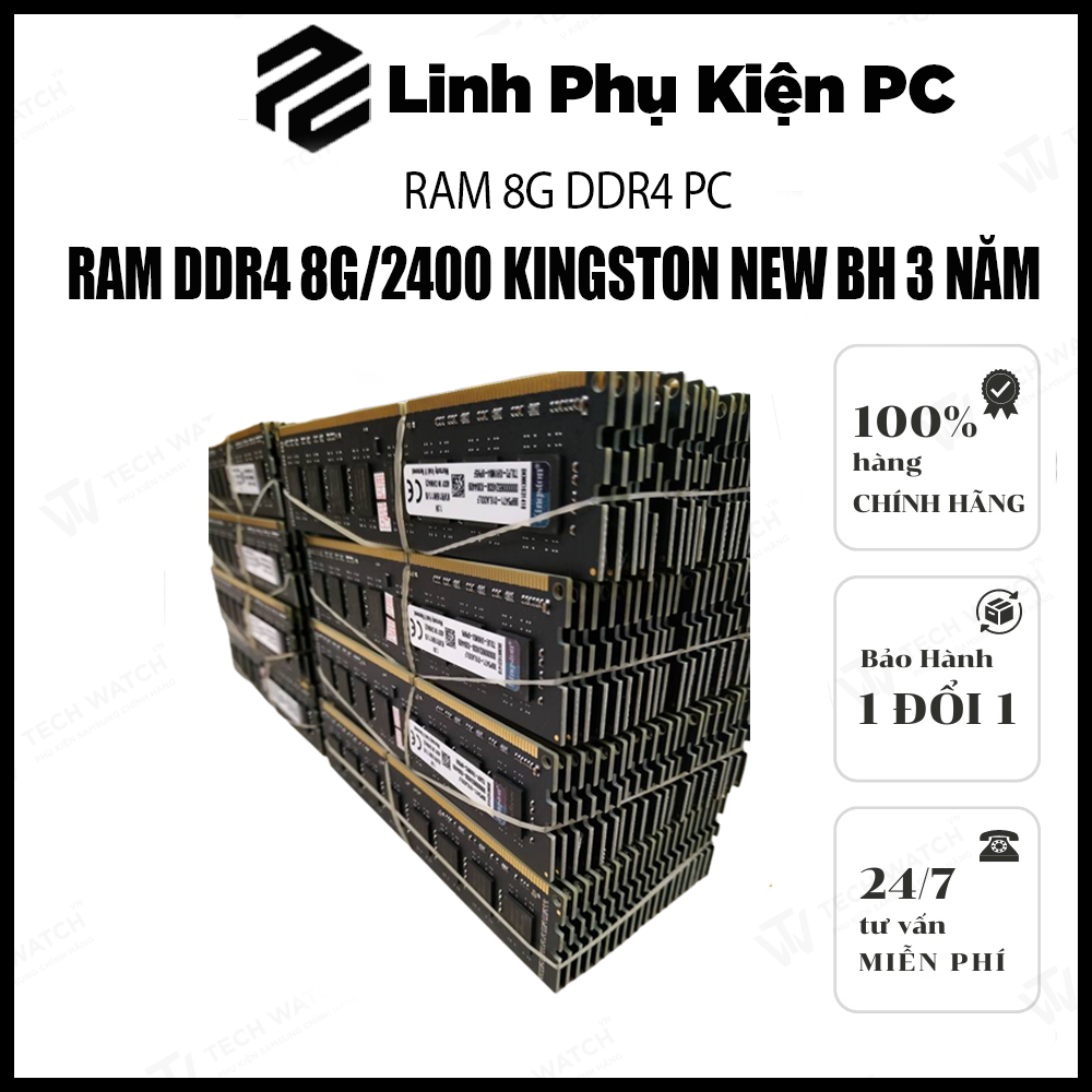Ram kingston ddr4 8gb bus 2400 mhz mới bảo hành 36 tháng