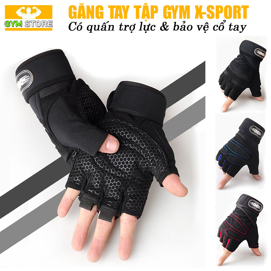 GĂNG TAY THỂ THAO XXX có quấn cổ tay cổ lực hỗ trợ tập Gym, nâng tạ