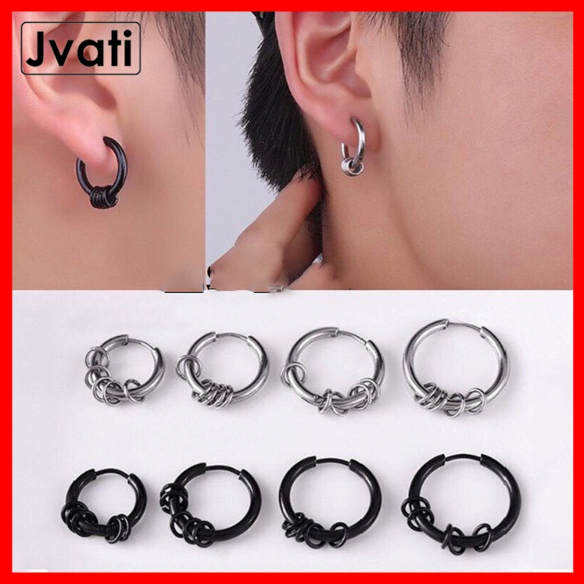 [ Hot Hot Hot ] Khuyên tròn titan nam nữ kết hợp vòng nhỏ siêu cá tính, kool ngầu PK-K01 -Jvati