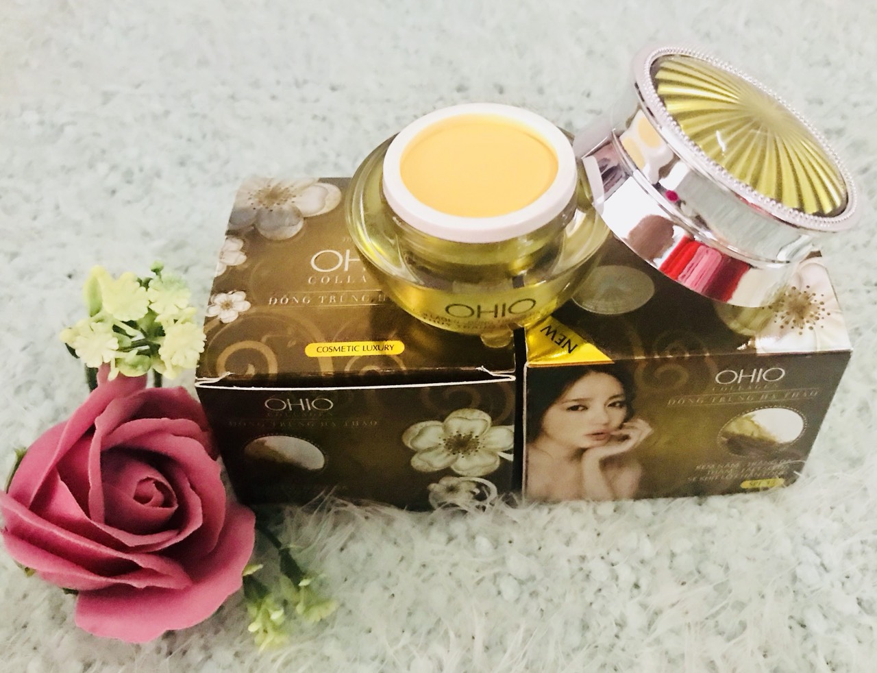 Kem nám - trắng da - thâm - tái tạo - se khít lỗ chân lông ohio collagen - đông trùng hạ thảo