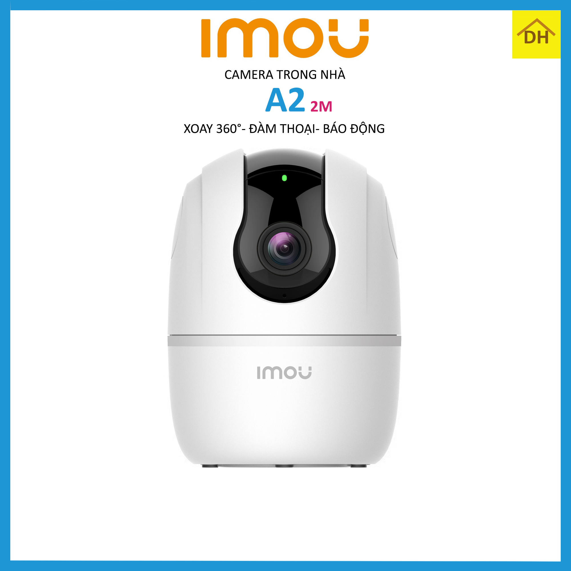 Camera IMOU A2 2M 1080p Xoay 360 Độ- Đàm Thoại 2 Chiều- Báo Động Chống Trộm- Wifi Trong Nhà Chính Hãng