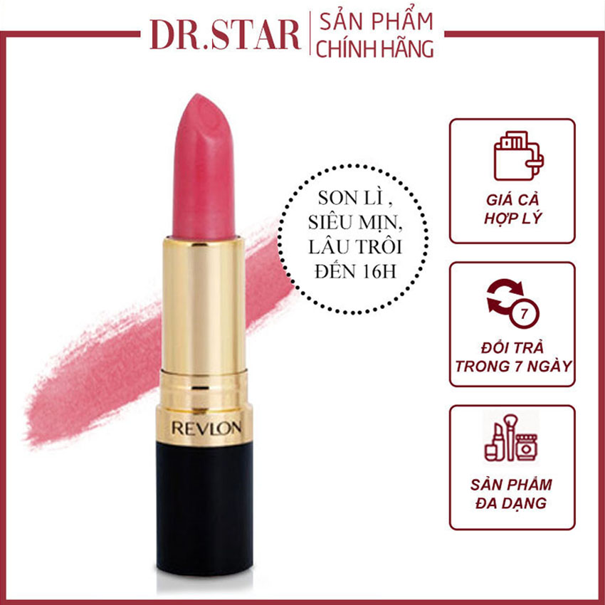 Son REVLON Có Dưỡng 450 Dr.Star, Nhập Khẩu Chính Ngạch Châu Âu, Chất Son Đậm, Lâu Trôi, Che Đi Những Khuyết Điểm Cho Bờ Môi, Giúp Bờ Môi Tươi Tắn Và Khỏe Mạnh