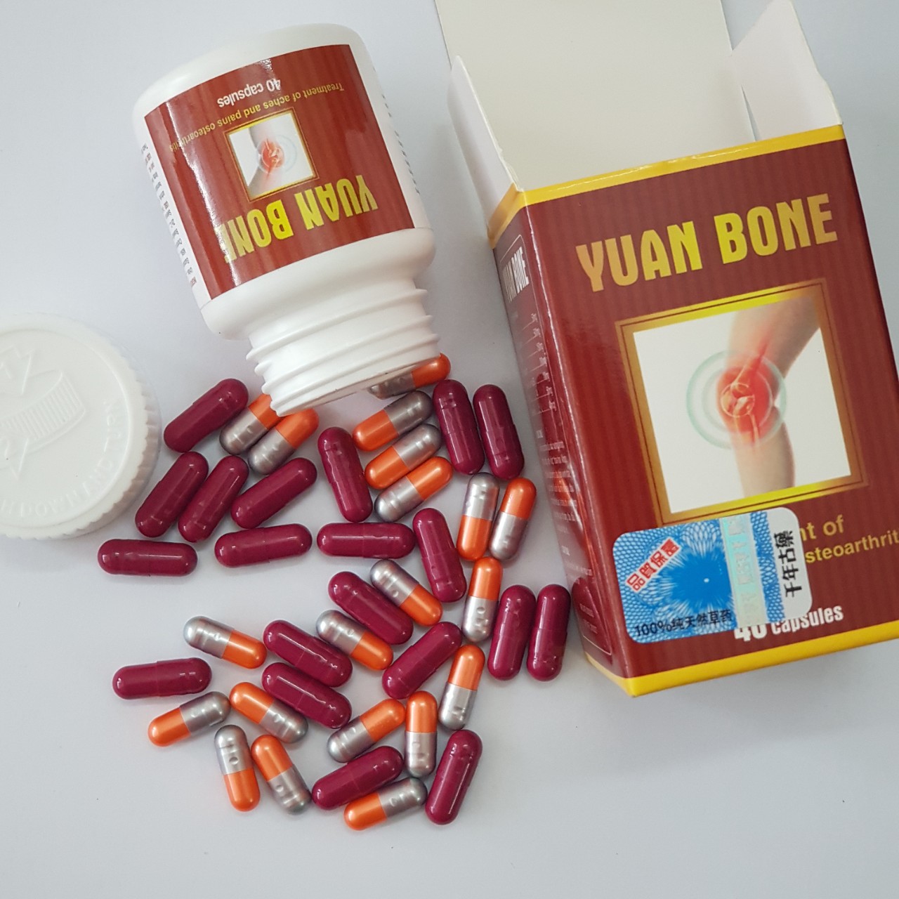 Combo 5 hộp Yuan Bone Malaysia lọ 40 viên Hỗ trợ xương khớp hiệu quả