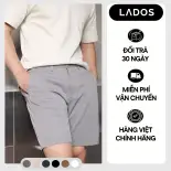 Quần short kaki nam trơn cao cấp lưng thun phía sau LADOS-24134 form regular basic dễ phối đồ
