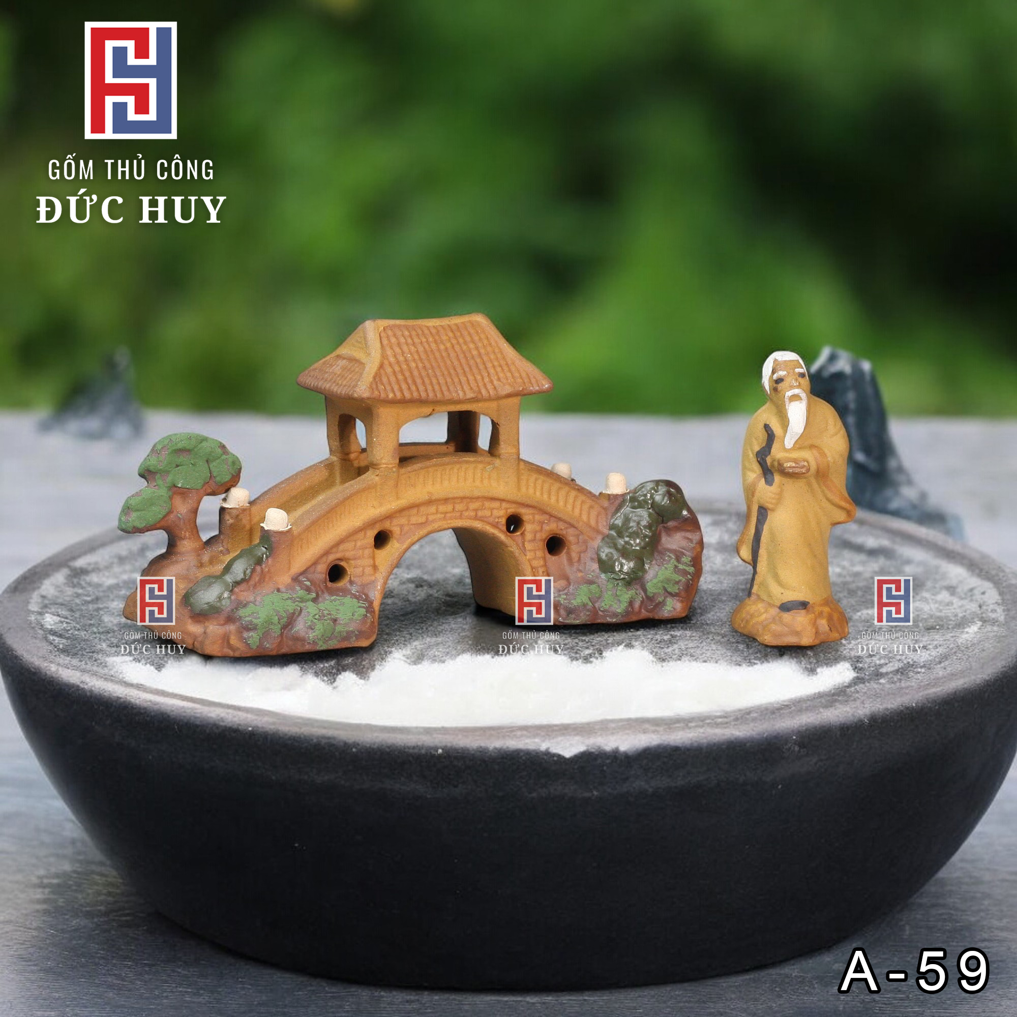Mô hình gốm Cầu Kiều Nhỏ 12cm - Trang Trí Hòn Non Bộ - Tiểu Cảnh - Bể Cá