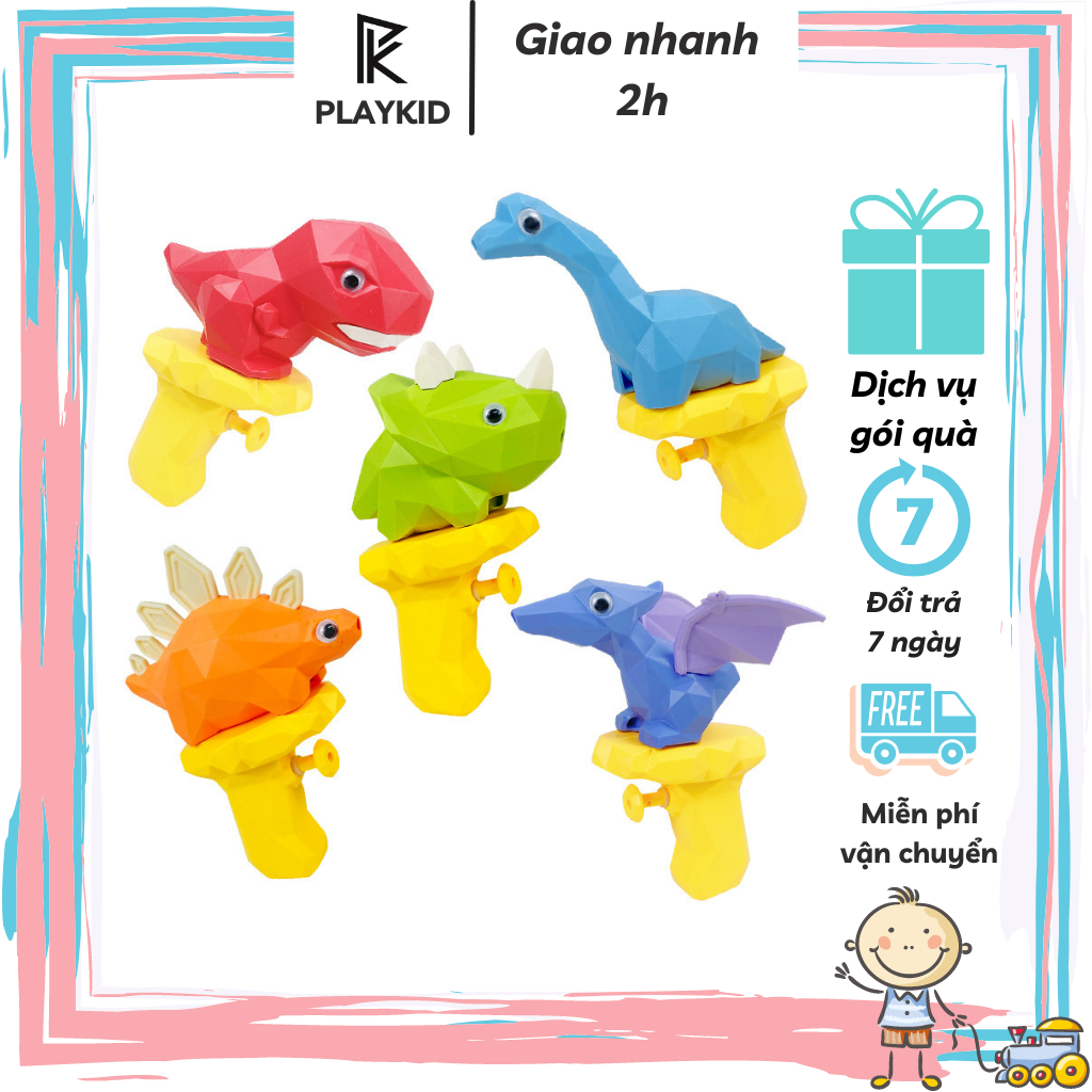 Đồ chơi trẻ em cho bé trai bé gái 2 3 4 5 6 tuổi súng nước khủng long PLAYKID PK002