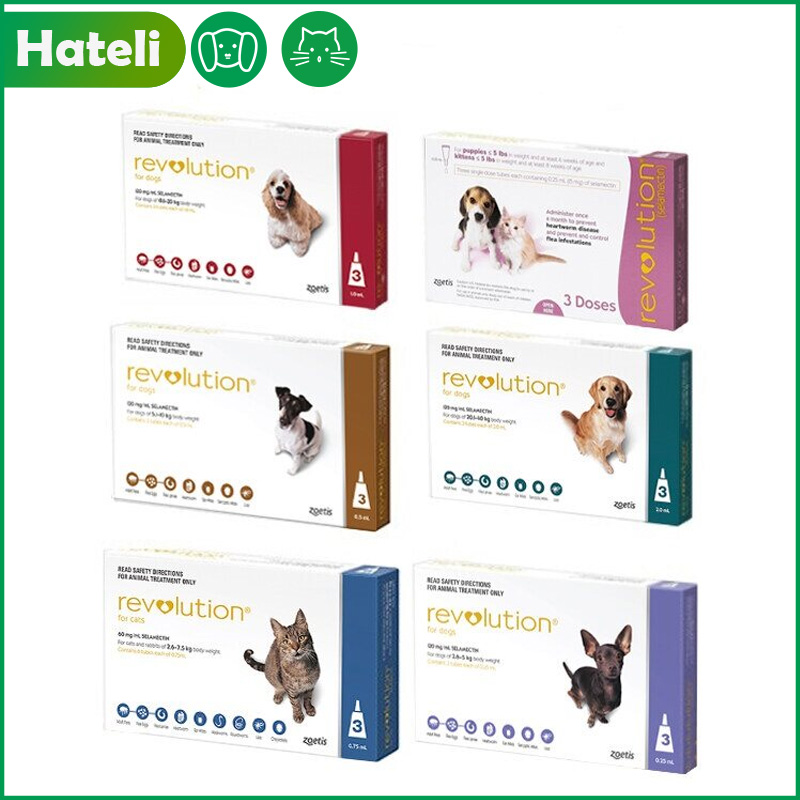  Revolution Thuốc bôi ngoài da trị ve bọ chét giun tim ve tai và ghẻ cho chó mèo 