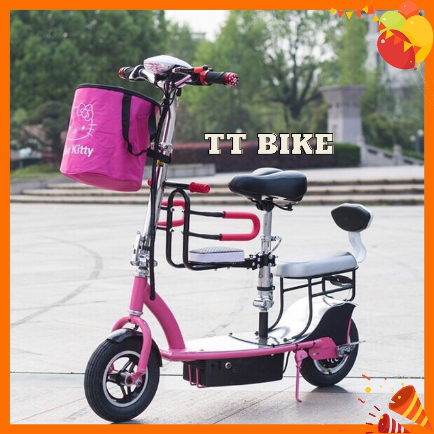 Xe đạp điện gấp gọn, xe đạp điện mini, xe đạp điện cho học sinh, xe điện Scooter mẫu mới chạy được từ 20-35km lần sạc