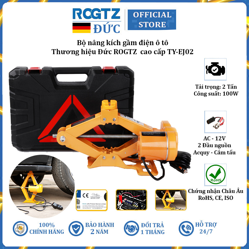 Bộ nâng kích gầm điện ô tô nhãn hiệu rogtz ty-ej02 tải trọng 2 tấn, dc12v - bảo hành 2 năm