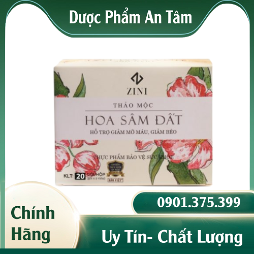 [CHÍNH HÃNG - HOÀN TIỀN] Trà giảm cân Hoa Sâm Đất Zn mẫu mới date mới (20 Gói x 02 viên) – Hỗ trợ giảm mỡ máu, giảm béo phì