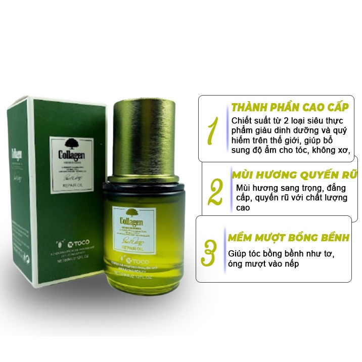 Tinh dầu dưỡng tóc toco collagen 60ml