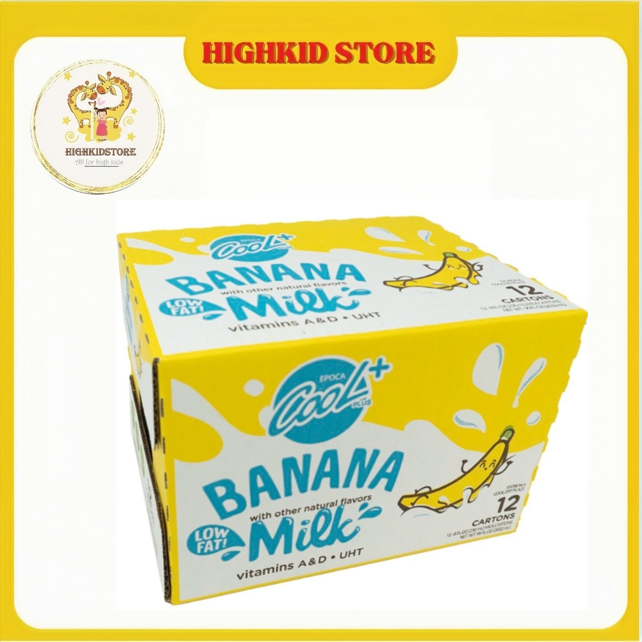 Sữa chuối Epoca Cool Plus Low Fat Banana Milk Mỹ- 12 hộp 236ml