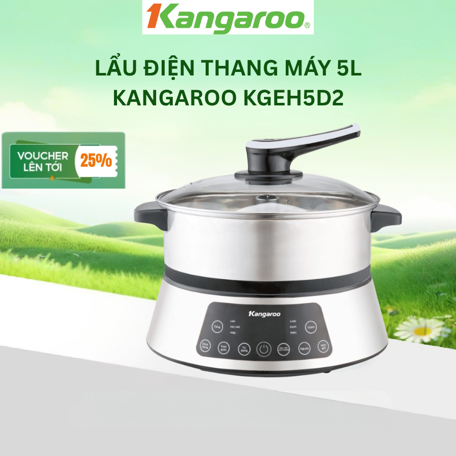 [BH 1 năm] Lẩu điện thang máy 5L Kangaroo KGEH5D2 - công suất 1800W