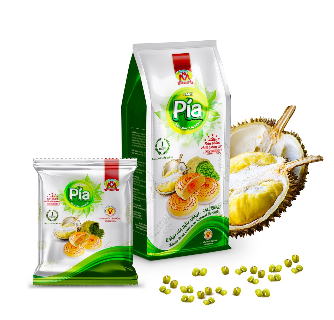 400g Bánh pía SẦU RIÊNG chín tự nhiên ĐẬU xanh, CÓ 4 bánh 100g trong 1 TÚI, thơm thơm SẦU RIÊNG chín tự nhiên – mát mát ĐẬU XANH – bùi bùi MỨT BÍ, giàu CHẤT XƠ tốt tiêu hóa – thải độc – mát gan