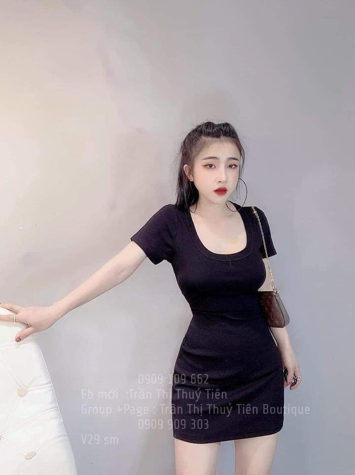 Váy len body cổ vuông sang chảnh, minhquang2017
