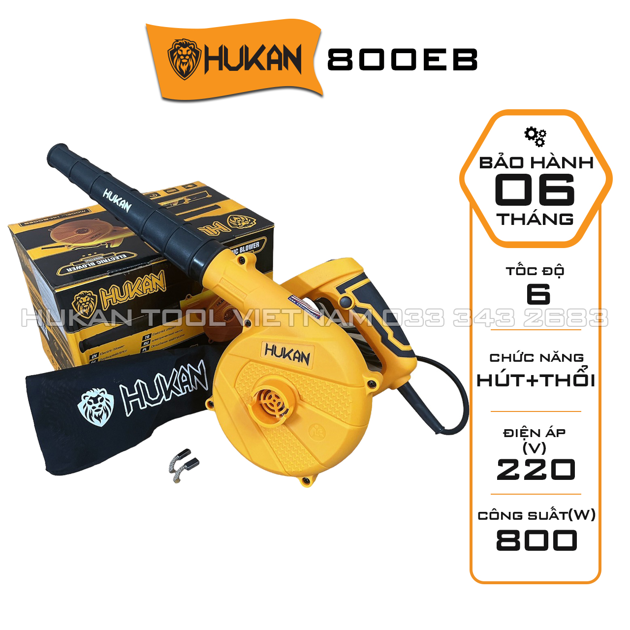 Máy thổi bụi hút bụi cầm tay Thương hiệu HUKAN 800EB công suất 800W