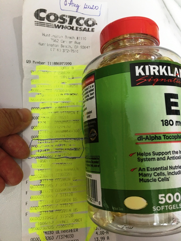 Vitamin E  Mỹ 180mg 400 I.U Kirkland Signature Hộp 500 viên
