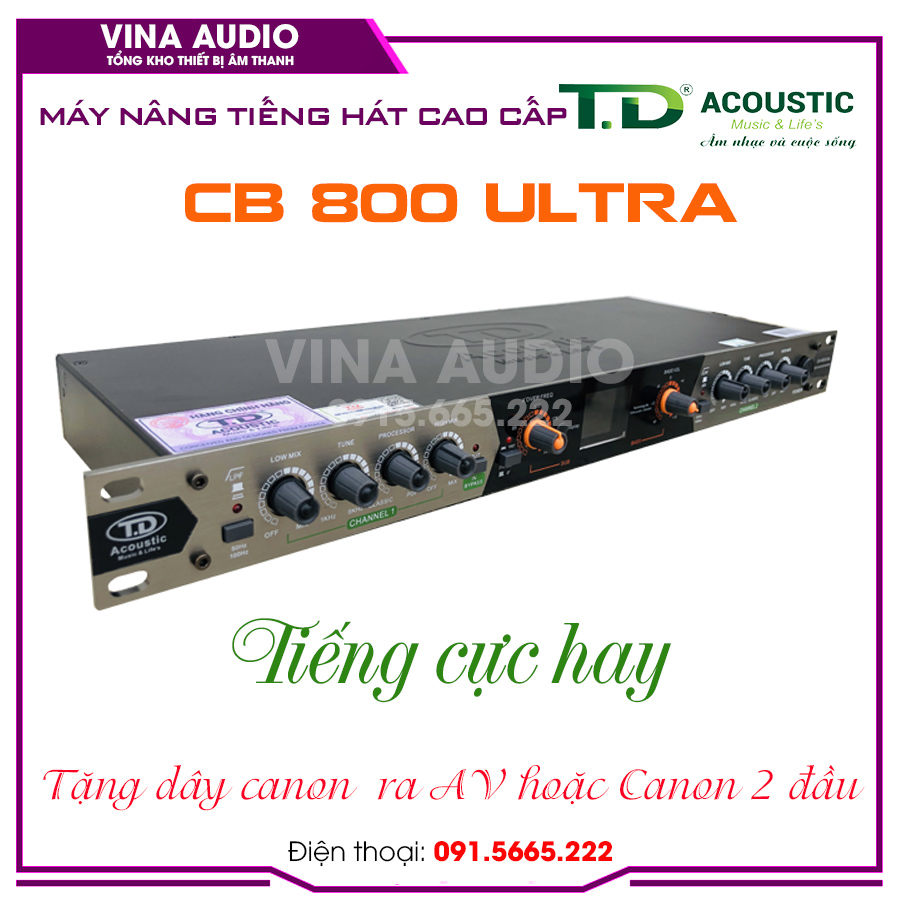 NÂNG TIẾNG TD ACOUSTIC CB-800 Ultra - Tặng dây canon