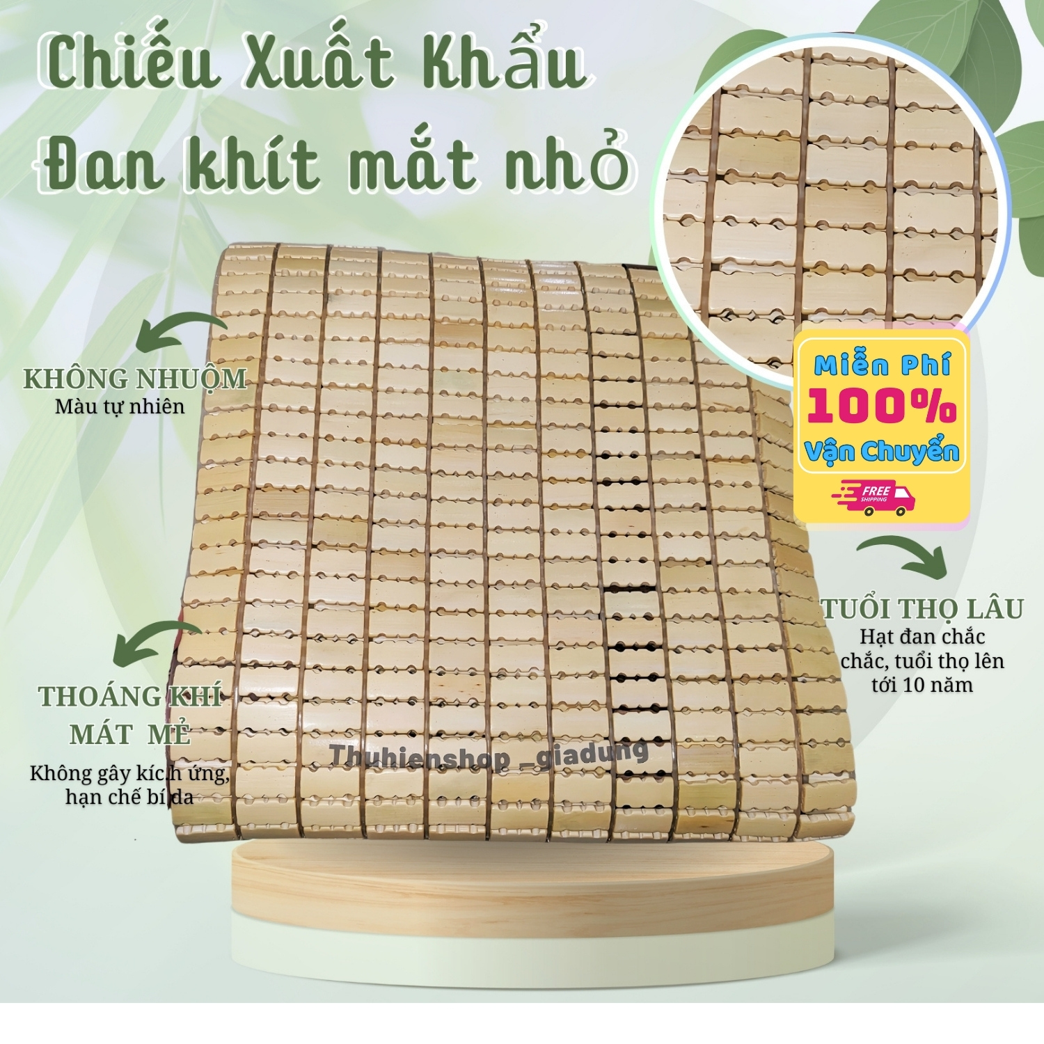 Chiếu trúc Chiếu tre cao cấp hàng Việt Nam xuất khẩu đủ kích thước - Thu Hiền Shop