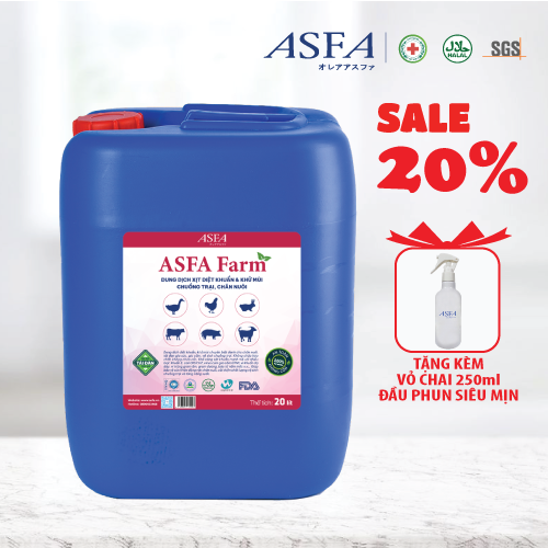 Dung dịch vệ sinh diệt khuẩn, khử mùi chuồng trại, chăn nuôi asfa farm 20 lít