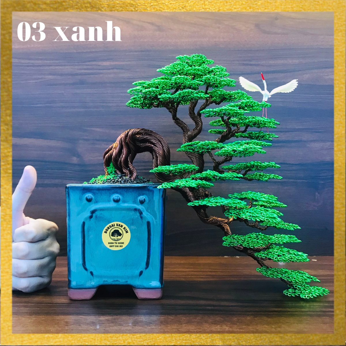 Bonsai thủ công bonsai dây đồng dáng thác đổ decor phòng, trang trí phòng