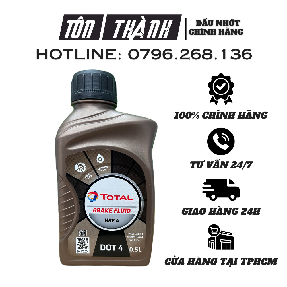 Dầu phanh, dầu thắng cao cấp tổng hợp total hbf4 dot 4