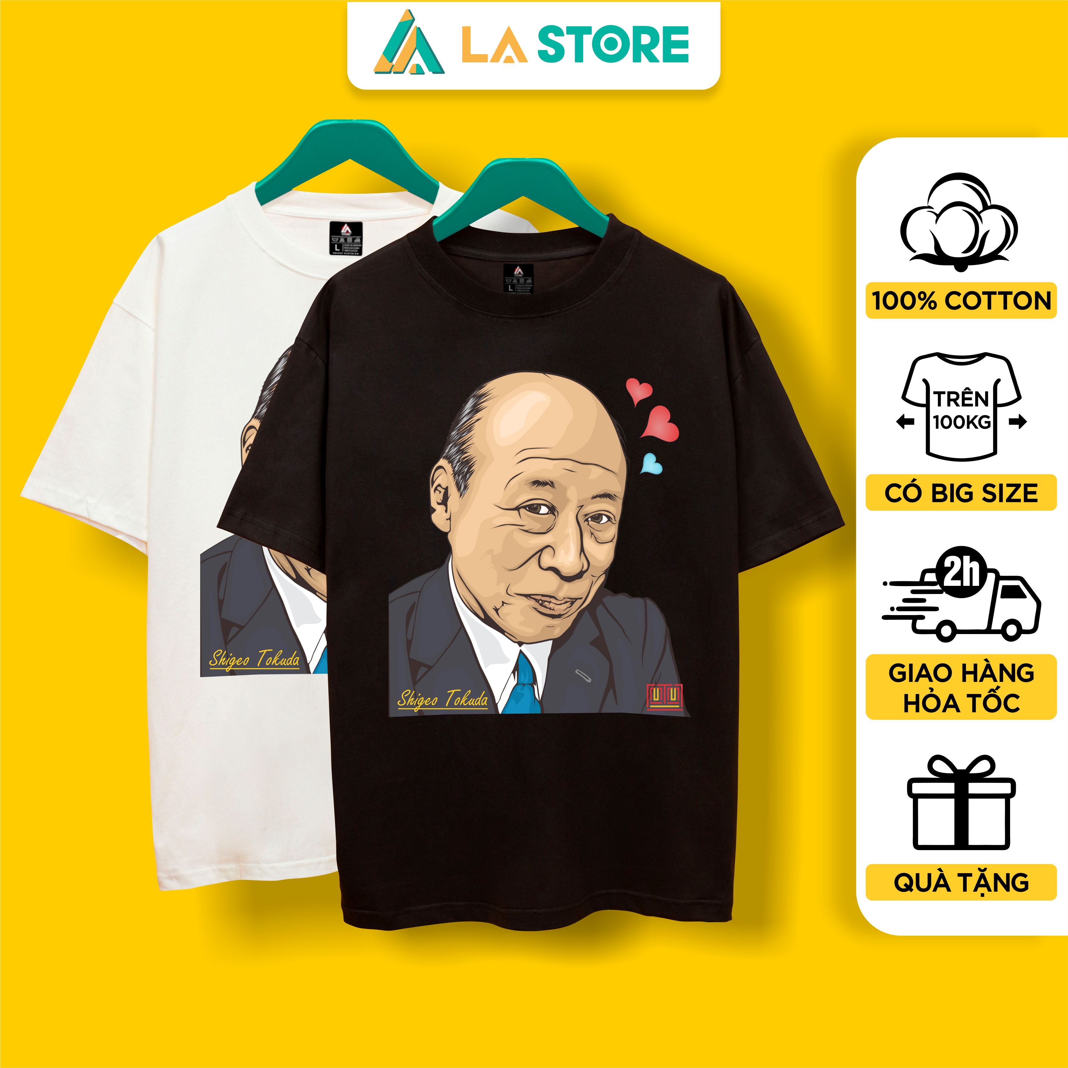 Áo Thun Unisex Cotton Huyền Thoại Shigeo Tokuda Nhật Bản Form Rộng Tay Lỡ Nam Nữ Có Big Size | LẠ STORE